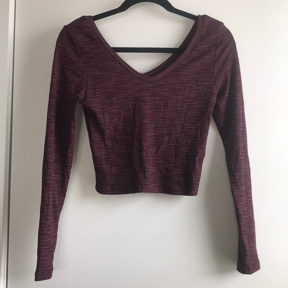 Ribbed Long sleeve Crop Top from TopShop